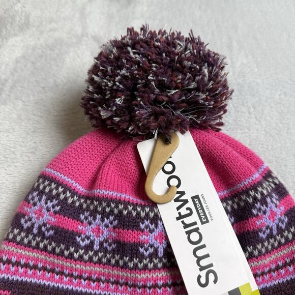 Smartwool Chair Lift Beanie Pink NWT Fair Isle Winter Ski Snowboard Outdoor - Picture 3 of 10